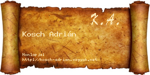 Kosch Adrián névjegykártya