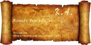 Kosch Adrián névjegykártya