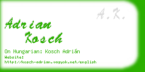 adrian kosch business card